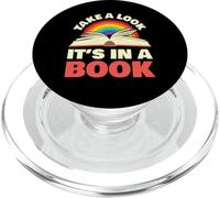 Take A Look It's In A Book Reading Retro Rainbow Books Lover PopSockets PopGrip for MagSafe