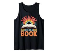 Take A Look It's in A Book Retro Reading Book Lover Tank Top