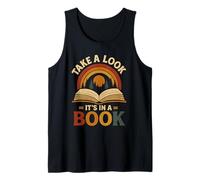 Take A Look It's in A Book Retro Vintage Bookworm Tank Top
