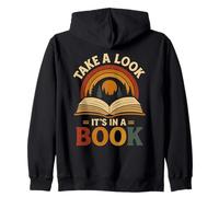 Take A Look It's In A Book Retro Vintage Bookworm Zip Hoodie