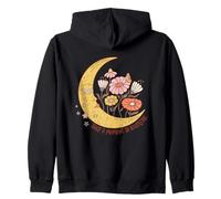 Take A Moment To Breathe Moon Flowers Zip Hoodie