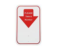 Take-a-Number Sign - Take A Number Dispenser Sign for Ticket Dispenser Red/White