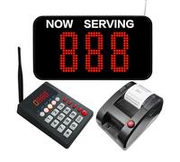 Take a Number System Queue Calling System Queue Management System with Thermal Printer for Medical Clinic Restaurant Hospital Bank Waiting for Haunted House (1 keypad 1 Display 1 Printer)