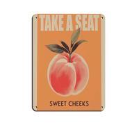 Take A Seat Sweet Cheeks Poster Funny Toilet Tin Sign Vintage Metal Pub Club Cafe Bar Home Wall Art Decoration Poster Retro 12x16inch(30x40cm)