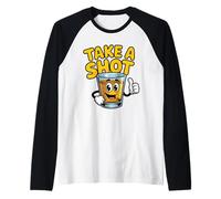 Take A Shot Funny Shot Glass Whisky Alcohol Drinking Bar Raglan Baseball Tee