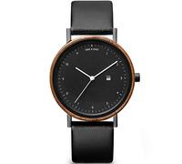 TAKE A SHOT Wood Watch - Analogue Quartz Watch for Women, Vegan Watch Strap 18mm, Natural case of Wood, Diameter 37mm, Gwen Apvelskin Vegan