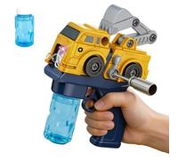 Take Apart Building Toy, Automatic Bubbles Blower Machine with LED Lights & Music, 2 Bubble Solution, Summer Backyard Fun (E)