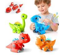 Take Apart Dinosaur Toddler Toys, 4Pcs STEM Learning Toy with Light & Sound