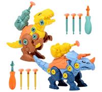 Take Apart Dinosaur Toys, 2pcs Assembly Dinosaur Children's Toy with Drills, DIY Educational Detachable Assembly Realistic Dino Screw-Turning Toy for Boys, Gifts for Boys Girls 3 4 5 Years Old and Up