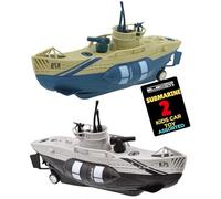 Take Apart Submarine Toy for Kids with Screwdriver Friction Powered Role Play Submarine Features Rotating Gun Sound and Light Effects Educational Mechanical Building Toy 2 Pack - Electoys
