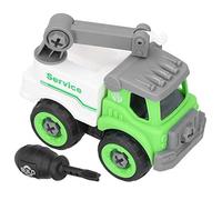 Take Apart Toy Building Engineering Crane Vehicle for Kids Age 3 and Up, DIY Construction Car Toy with Plastic Screwdriver, 11 X 7 X 6cm ((crane))