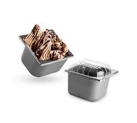 Take Away Supplies LTD 2.5 Litre Grey Ice Cream Napoli Container & Domed Clear Lid (10)