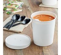 Take Away Supplies LTD Disposable Soup/Food Container with White lids 12oz x50…