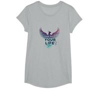 Take Back Your Life Phoenix Empowerment Inspiration T-Shirt, Girls, Heather Grey, Medium