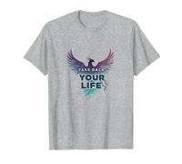 Take Back Your Life Phoenix Empowerment Inspiration T-Shirt, Men, Heather Grey, 6XL