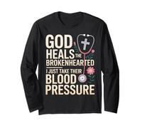 Take Blood Jesus Faith God CNA Christian Nurse Long Sleeve T-Shirt