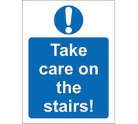 Take Care on The Stairs Safety Sign - Self Adhesive Sticker 300mm x 200mm
