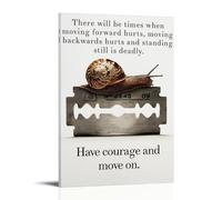 Take Courage And Keep Moving Forward, Snail Poster Poster Vintage Art, Wall Canvas, Decoration Aesthetic, Living Room, Kids Room Dormitory, Cafe, Bathroom, Suitable for Bedroom, Gym, Cool Classic 20x3