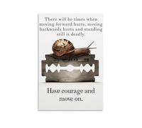 Take Courage And Keep Moving Forward, Snail Poster Poster Vintage Art, Wall Canvas, Decoration Aesthetic, Living Room, Kids Room Dormitory, Cafe, Bathroom, Suitable for Bedroom, Gym, Cool Classic 20x3