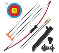Take-down Bow Recurve Bow and Arrow Set Outdoor Archery Beginner Training Includes Arrows, Armguard, Quiver, Target Face, Finger Tab