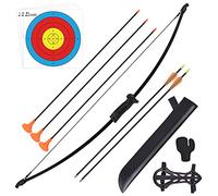 Take-down Bow Recurve Bow and Arrow Set Outdoor Archery Beginner Training Includes Arrows, Armguard, Quiver, Target Face, Finger Tab