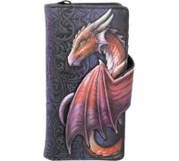 Nemesis Now Take Flight Embossed Purse Spacious Gold Dragon Wallet, 18.5cm, PU Leather, Purple/Black, Intricate Baroque Designs, Wing Opening Purse, Multiple Card Slots & Zipped Coin Compartment