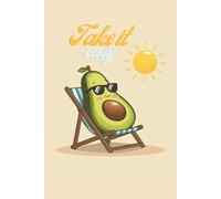 Take it Easy Avocado Squared Notebook For Kids & Students.: Funny avocado notebook with summer vibes, Cute gift for kids, teens & adults, Perfect for school/work | Beige