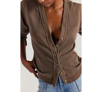 Take It Easy Cardigan at Free People in Chocolate Gelato, Size: Large - female