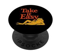 Take It Easy Frog Relaxing Design PopSockets Adhesive PopGrip