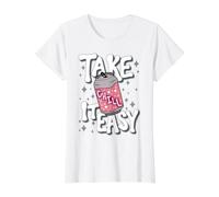Take It Easy Relax Chill Summer Funny Quote Saying Value Graphic T-Shirt, Women, White, L