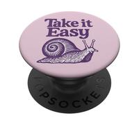 Take It Easy Snail Retro Vintage Cute Slow Down PopSockets Adhesive PopGrip