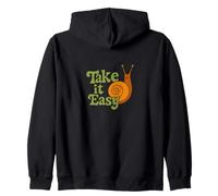 Take It Easy Snail Retro Vintage Cute Slow Down Zip Hoodie