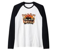 Take It Slow Buffalo - Funny Rhyming Animal Saying Raglan Baseball Tee