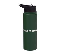 Take It Slow Patience Typography Mindful Pace Stainless Steel Insulated Water Bottle