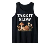 Take It Slow Snail Mushroom Cottagecore Design Tank Top