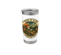 Take It Slow Under The Stars Sloth Mushroom Camping Stainless Steel Insulated Tumbler