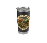 Take It Slow Under The Stars Sloth Mushroom Camping Stainless Steel Insulated Tumbler