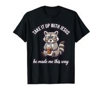 Take It Up with Jesus Funny Raccoon Graphic Value Graphic T-Shirt