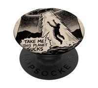 Take Me Alien UFO Abduction Funny Design PopSockets Adhesive PopGrip