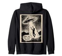 Take Me Alien UFO Abduction Funny Design Zip Hoodie