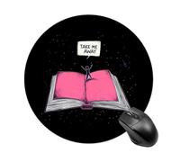 Take Me Away Round Mouse Mat Pad Slim Anti-Slip Office Desk Accessories 7.8 Inches