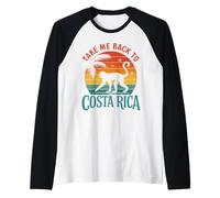 Take Me Back to Costa Rica Monkey Sunset Raglan Baseball Tee