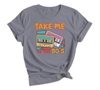 Take Me Back to The 90s Cassette Womens Graphic T Shirt Retro Nostalgia Tee 14 Dark Heather
