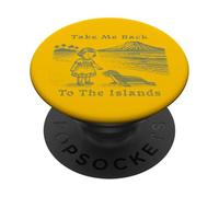 Take Me Back to the Islands Little Girl Seal Volcano PopSockets Adhesive PopGrip