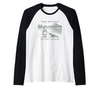 Take Me Back to the Islands Little Girl Seal Volcano Raglan Baseball Tee