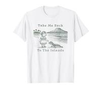 Take Me Back to the Islands Little Girl Seal Volcano T-Shirt