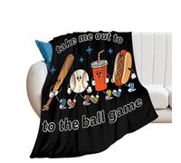 Take Me Out to The Ball Game 250g Flannel Throw Blanket Lightweight