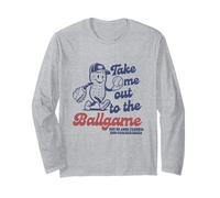 Take Me Out to The Ball Game Retro Peanuts Baseball Sports Long Sleeve T-Shirt