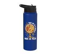 Take Me to A World Made of Pizza Globe Fantasy Stainless Steel Insulated Water Bottle