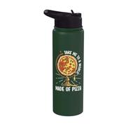 Take Me to A World Made of Pizza Globe Fantasy Stainless Steel Insulated Water Bottle